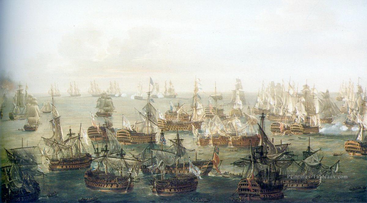 guerre sur mer Trafalgar Navire de guerre Peintures à l'huile